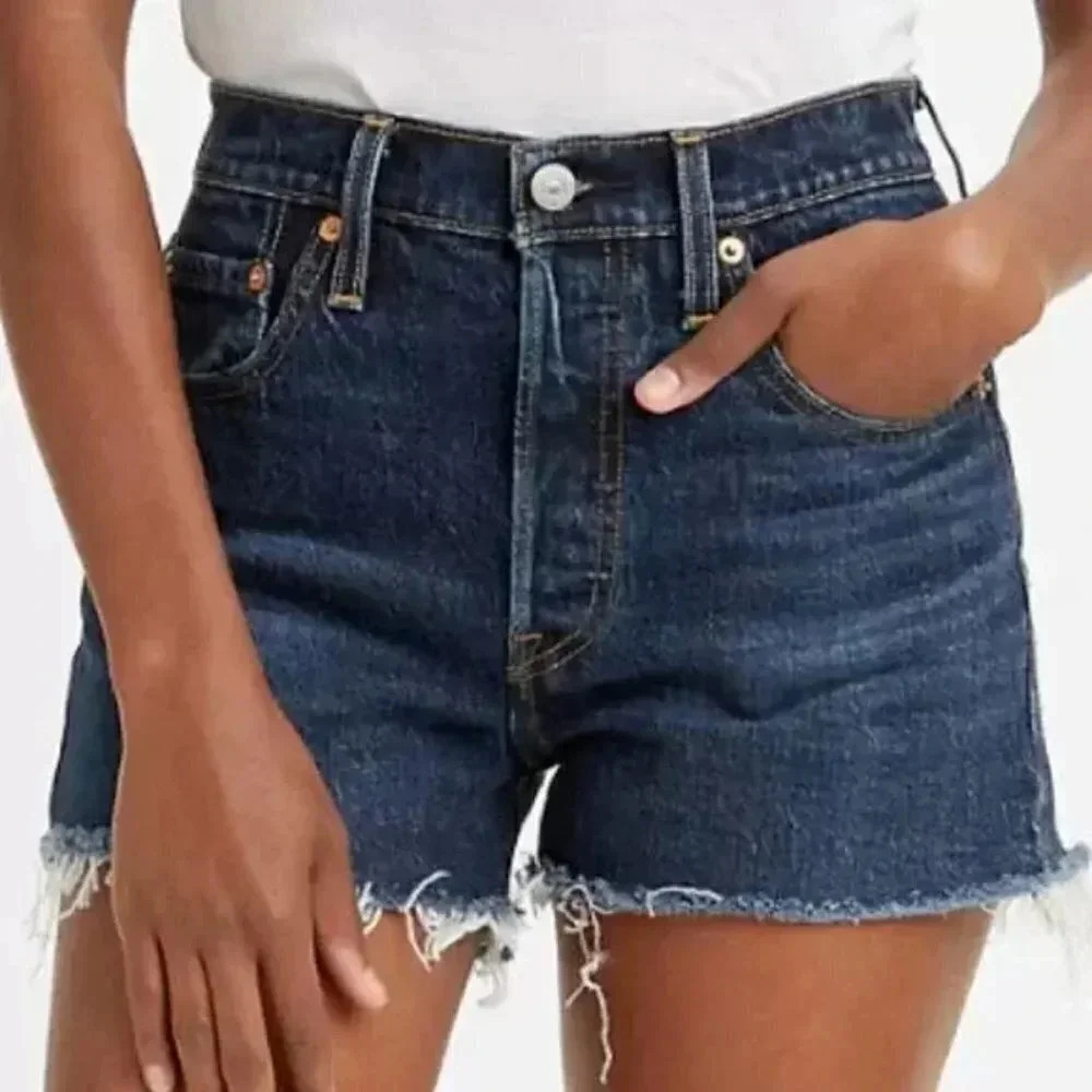 Levi's Dark Blue Denim Jean Shorts